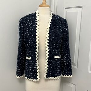 J Crew navy tweed blazer